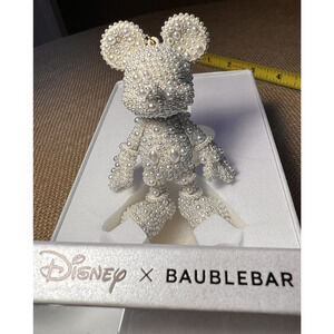 Disney X Baublebar Pearl Mickey Mouse Charm Keychain -Rare/HTF